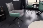 Jídelní židle ALPINE šedá/zelená mikrovlákno otočná