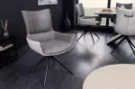 Jídelní židle ALPINE šedá/světle šedá mikrovlákno otočná