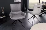 Jídelní židle ALPINE šedá/světle šedá mikrovlákno otočná