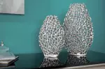 2SET váza ABSTRACT LEAF 40/30 CM stříbrná