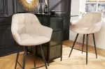 Otočná barová židle PAPILLON 100 CM šampaňská strukturovaná látka