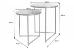 2SET konferenční stolek CROCODILE 40 CM stříbrný