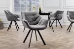 Židlo-křeslo DUTCH COMFORT šedé samet otočné