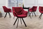 Židlo-křeslo DUTCH COMFORT červené samet otočné