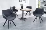 Židlo-křeslo DUTCH RETRO antik šedé mikrovlákno otočné