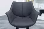 Židlo-křeslo DUTCH RETRO antik šedé mikrovlákno otočné