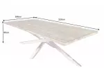 Jídelní stůl BARRACUDA 220 CM sklo/masiv teak