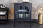 Noční stolek PARIS 60 CM černý vroubkované sklo