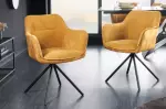 Jídelní židle VERONA tmavě žlutá otočná