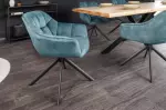 Jídelní židle PAPILLON tmavě modrá samet otočná