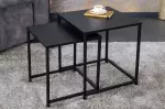 2SET odkládací stolek DURA STEEL 46/41 CM černý kov