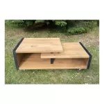 Konferenční stolek s kolečky IRON WOOD 110 CM masiv dub Konferenční stolek s kolečky IRON WOOD 110 CM masiv dub