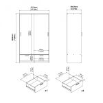 Skříň Lincoln 2D2S bílá/jackson hickory