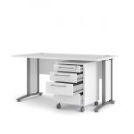 Psací stůl Office 80400/35 bílá/silver grey