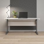 Výškově nastavitelný psací stůl Office 80400/318 bílá/silver grey