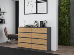 Komoda Malvína M8 140 antracit/dub artisan