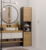 Koupelnová skříňka Saly 40 2D antracit/dub artisan