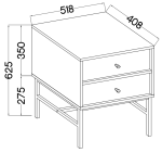 Noční stolek Tomila 801/3 eukalyptus
