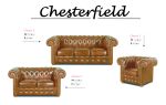 Pohovka Chesterfield Classic 3 kůže koňak