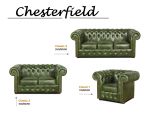 Sedací souprava Chesterfield Classic 3+2+1 kůže zelená