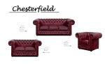 Křeslo Chesterfield Lord 1 kůže bordó