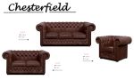 Pohovka Chesterfield Lord 3 kůže hnědá
