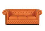 Pohovka Chesterfield Lord 3 kůže hnědá