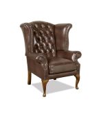 Křeslo Chesterfield Queen kůže hnědá