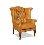 Křeslo Chesterfield Queen kůže koňak