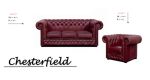 Sedací souprava Chesterfield Lord 3+1+1 kůže bordó