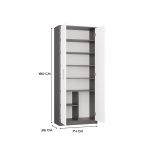 Kancelářská skříň Olina 2D antracit/bílá