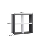 Regál Manja 2x2 antracit/bílá
