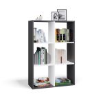 Regál Manja 2x3 antracit/bílá