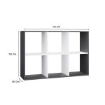 Regál Manja 2x3 antracit/bílá