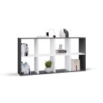 Regál Manja 2x4 antracit/bílá