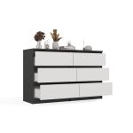 Komoda Malvína M6 120 antracit/bílá