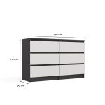 Komoda Malvína M6 120 antracit/bílá