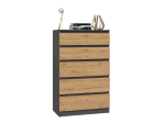Komoda Malvína M5 antracit/dub artisan