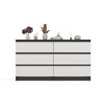 Komoda Malvína M6 140 antracit/bílá