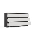 Komoda Malvína M6 140 antracit/bílá