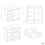 Komoda Malvína 1D3S bílá