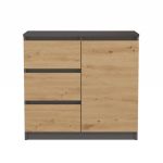 Komoda Malvína 1D3S antracit/dub artisan