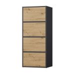 Komoda Almona 4D antracit/dub artisan