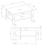 Konferenční stolek Ison dub artisan/černá