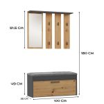 Předsíňová sestava Pargas antracit/dub artisan