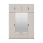 Skříň Enja 4D2S se zrcadlem písková béžová