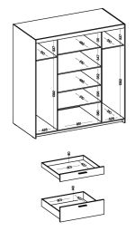 Skříň Enja 4D2S se zrcadlem dub olejovaný