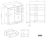 Komoda Sidon antracit/dub artisan