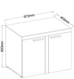 Komoda Rizo 2D bílá/beton Komoda Rizo 2D bílá/beton