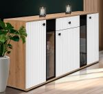 Komoda Silos bílá/dub artisan/melamina